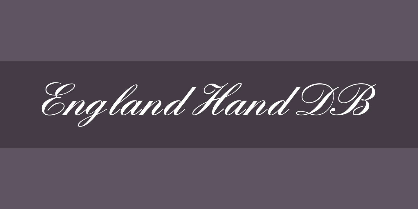 Schriftart England Hand DB